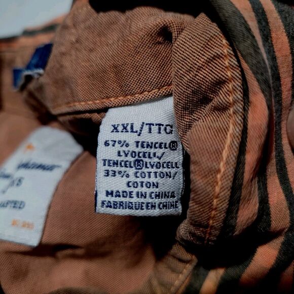 Tommy Bahama Jeans Island Crafted Lyocell Blend Pumpkin Orange Plaid Shirt EUC - Picture 7 of 11